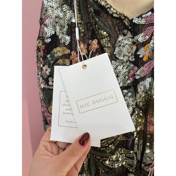 Mac Duggal Floral Embellished One Shoulder Dress Size 2 STYLE 49574 - Picture 7 of 7